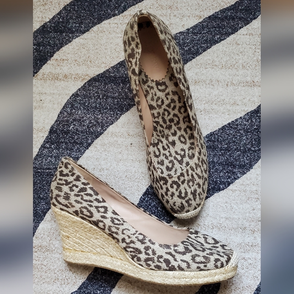 J Crew Leopard Print Wedge Espadrilles BRAND NEW